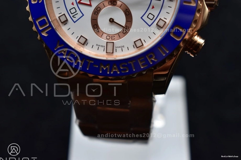 TopPick II on RG Edition GMF Bracelet 1:1 YachtMaster Blue RG A Best 1223 Ceramic 116685 1021